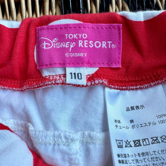 DISNEY PARKS Tokyo Minnie Skort Ruffle Bloomers 4-5 110 Red Polka Dot Unique HTF - Picture 7 of 9